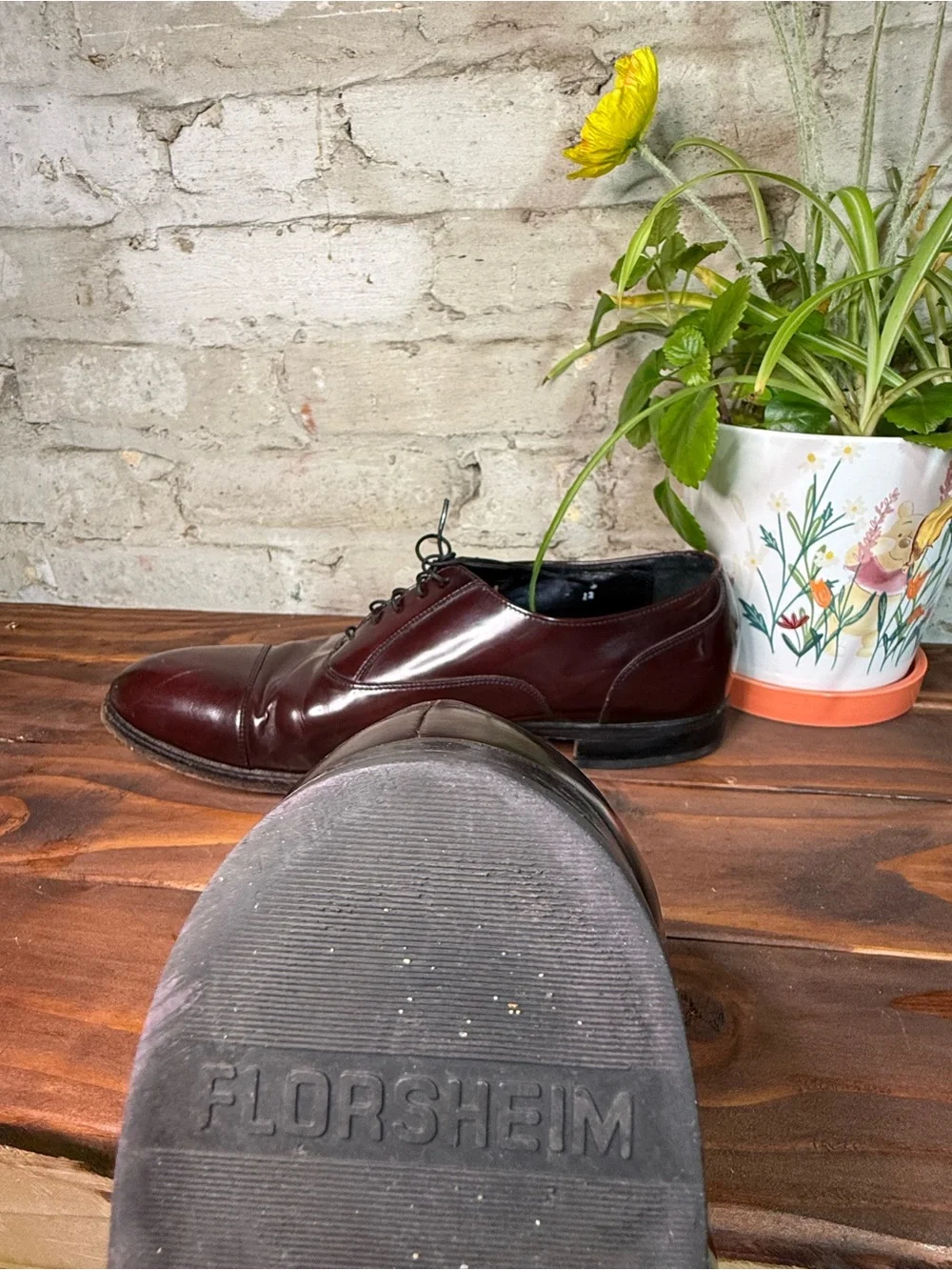 Florsheim Men's Burgundy Leather Derby Shoes